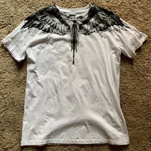 Marcelo Burlon White T Shirt with Black Wings